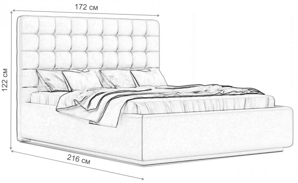 Двуспальная кровать Vita 160х200 с ПМ велюр velutto 32