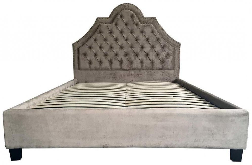 Кровать двуспальная Province 767-4  велюр серо-бежевый