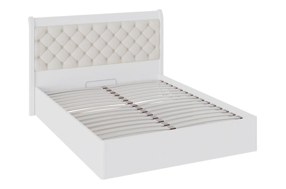 Кровать двуспальная Франческа СМ-312.01.002 160 х 200 см с ПМ дуб седан / замша с мягким изголовьем