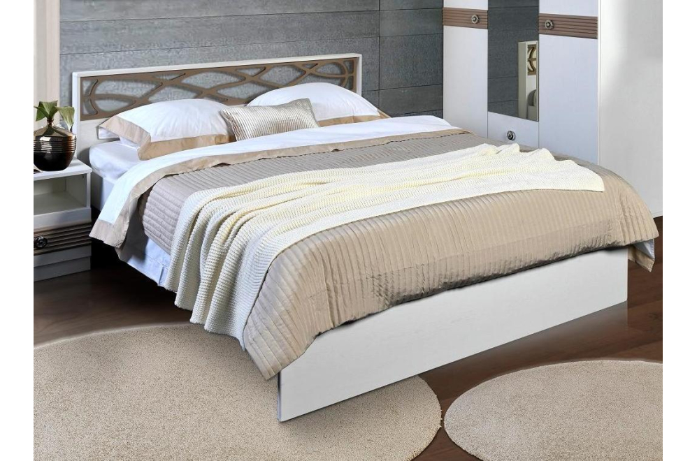 Кровать двуспальная Саманта СМ3г 160 х 200 см дуб седан