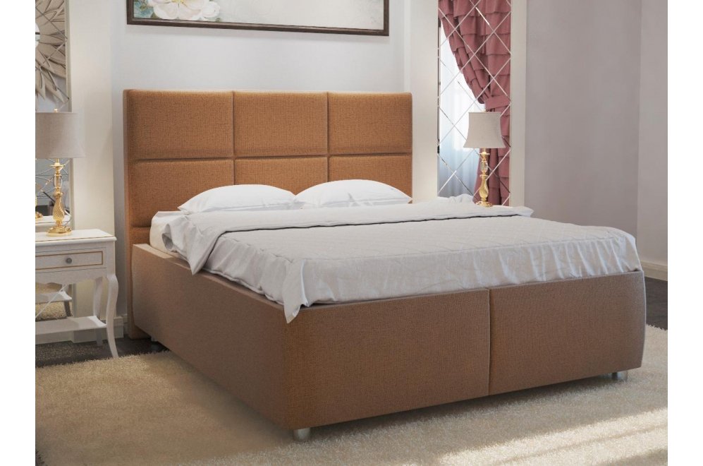 Кровать двуспальная Афродита-5 160 х 200 см с ПМ велюр shaggy brown