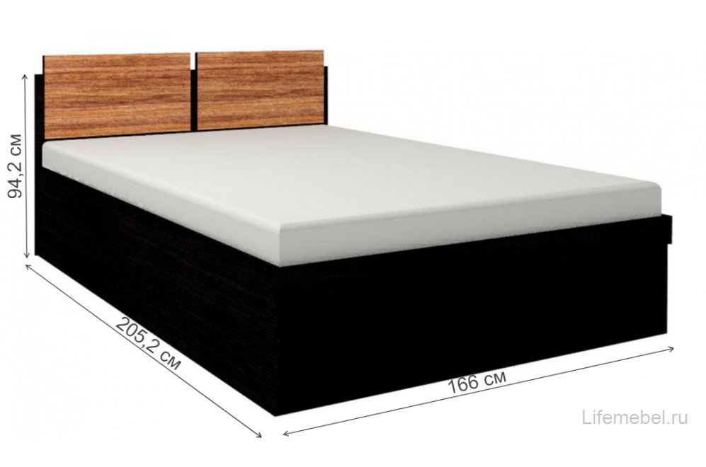 Кровать Hyper 160x200 см с ПМ палисандр