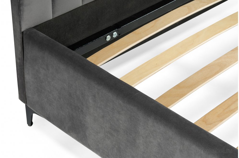 Двуспальная кровать Амелия 160х200 без ПМ серая