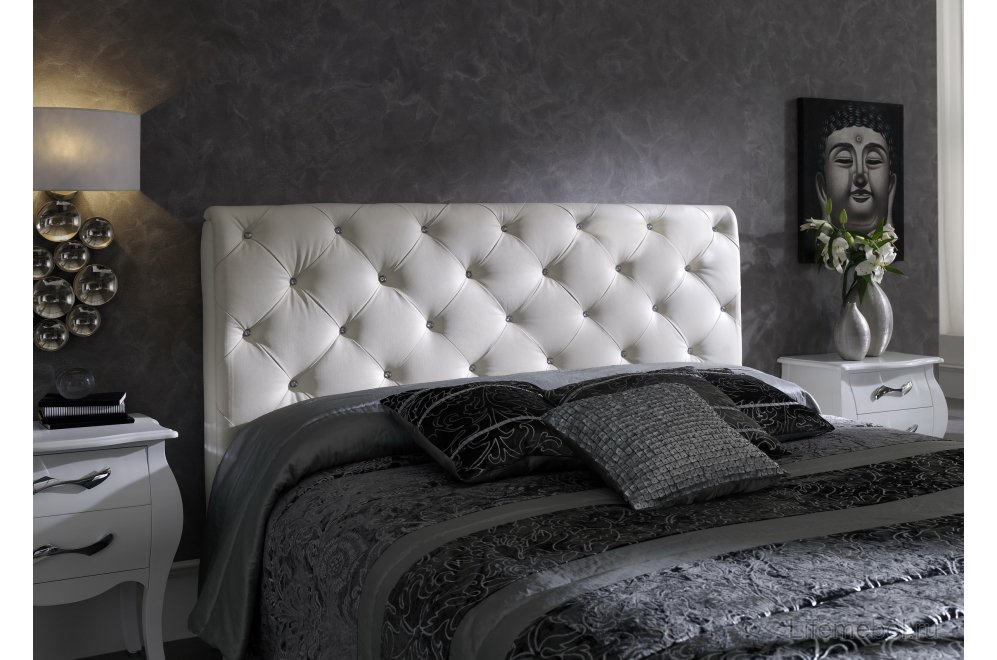 Кровать Nelly 621 белая кожа