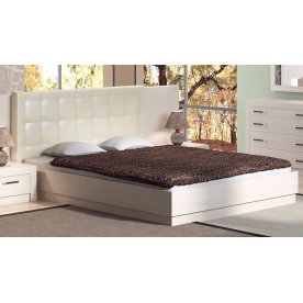 Кровать Токио с мягкой спинкой и ПМ СМ-131.12.002 160х200 дуб белфорт / светлая кожа