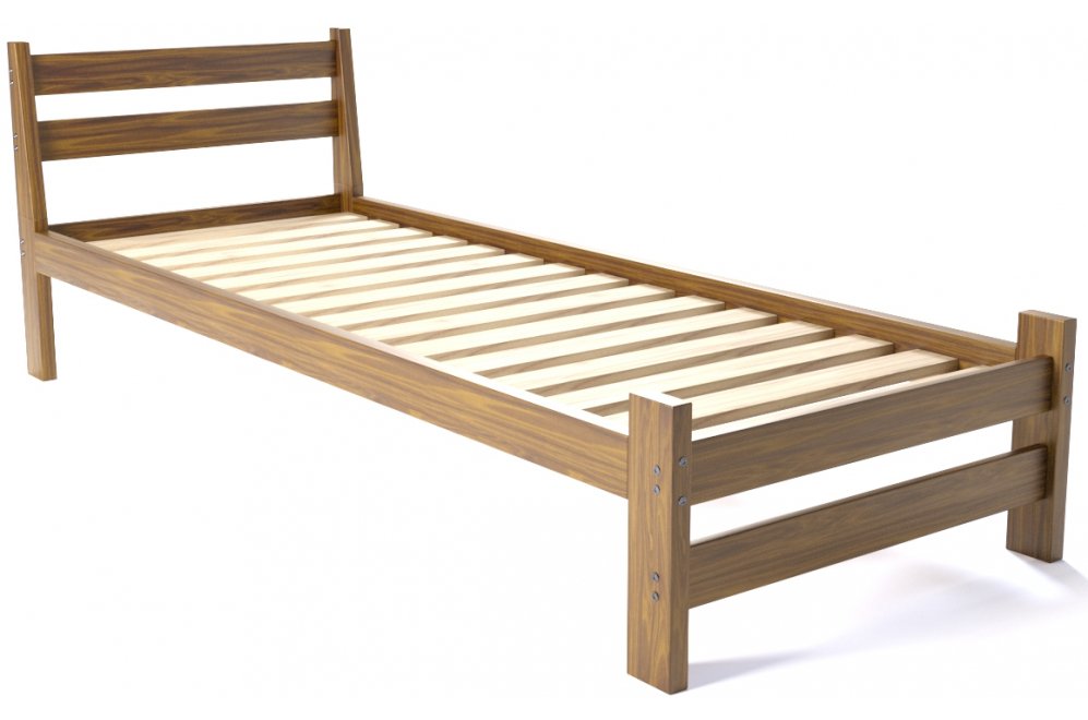 Односпальная кровать Мишка 80 x 200 см усиленная с основанием темный дуб