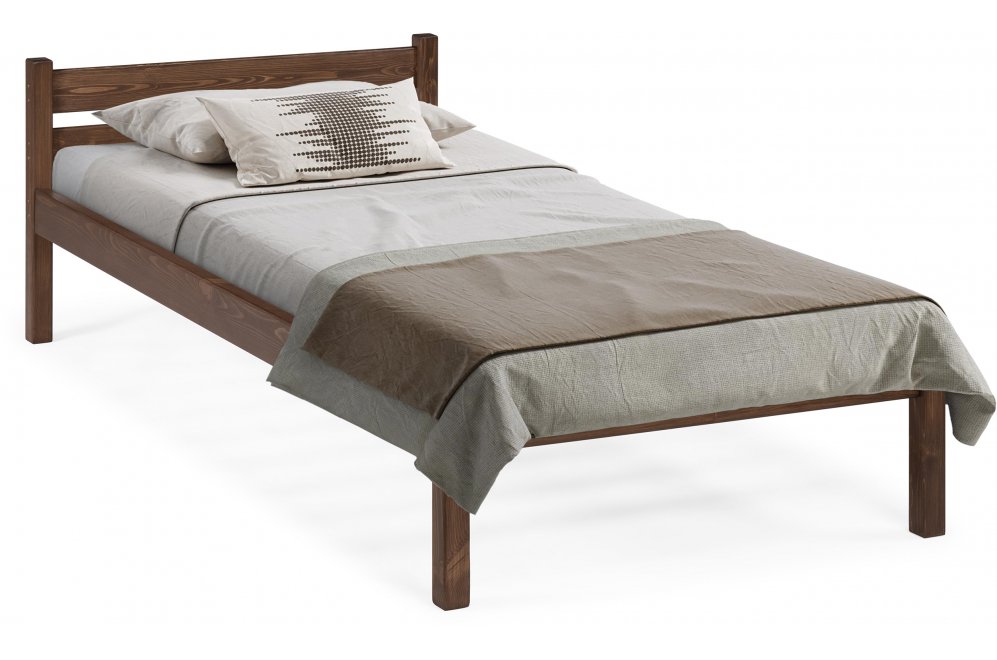 Односпальная кровать Классика 90 x 200 см с основанием темный дуб