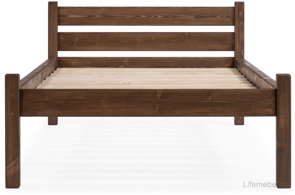 Односпальная кровать Классика 90 x 200 см с основанием темный дуб