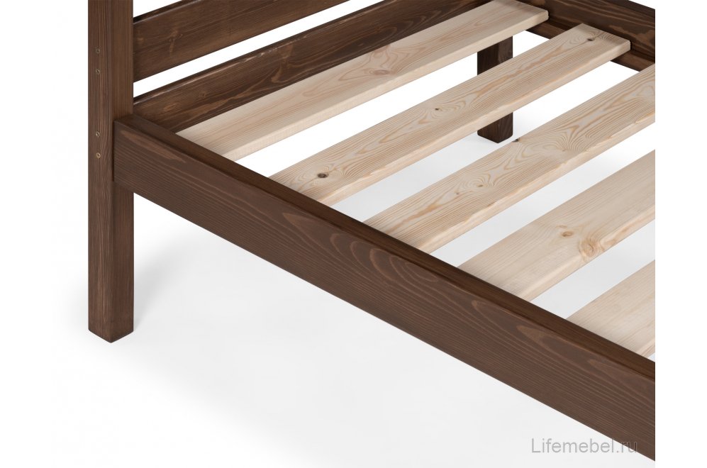 Односпальная кровать Классика 90 x 200 см с основанием темный дуб