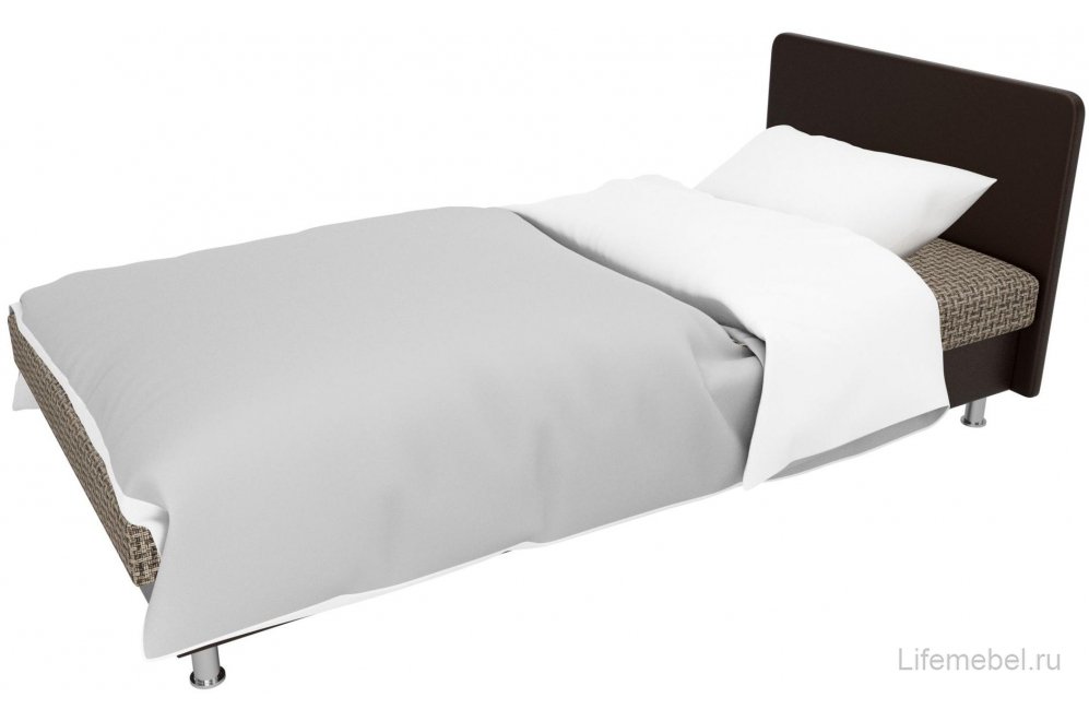 Кровать односпальная Шафран 80 х 200 см корфу 03 / эко кожа коричневый