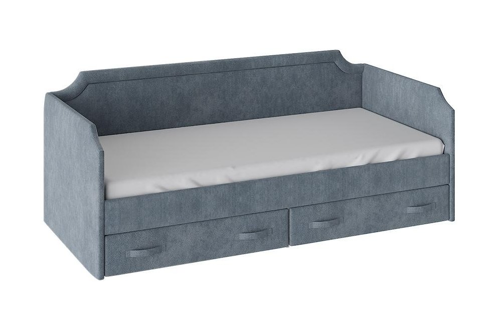 Кровать подростковая Кантри ТД-308.12.02 90 х 200 см замша синяя