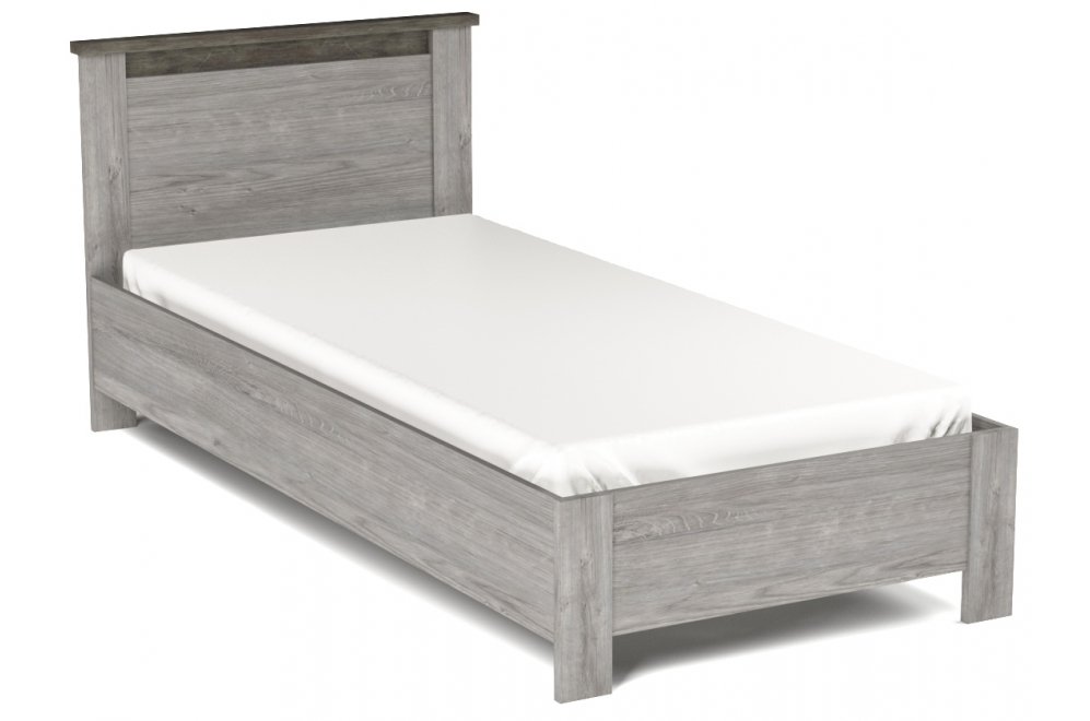 Односпальная кровать Денвер 90х200 с основанием риббек серый