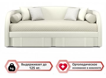 Детская кровать Исмера 90x200 с ортопедическим основанием и матрасом Астра бежевая