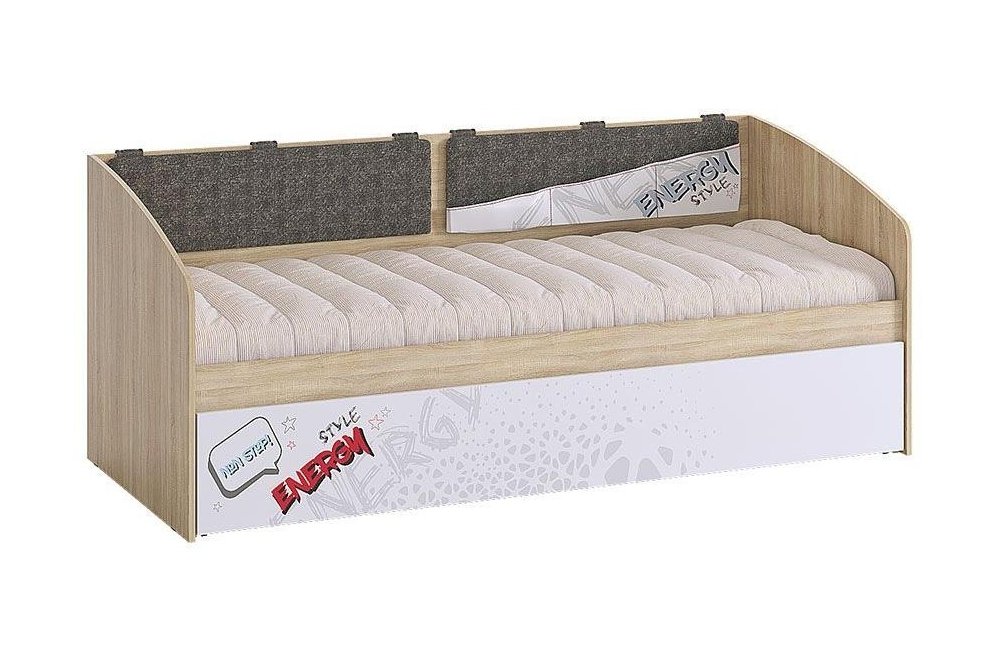 Односпальная кровать Энерджи 80 х 190 см сонома / белый