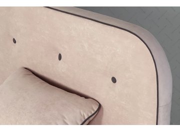 Детская кровать Лео 90х200 нежно-розовый велюр / велюр графит