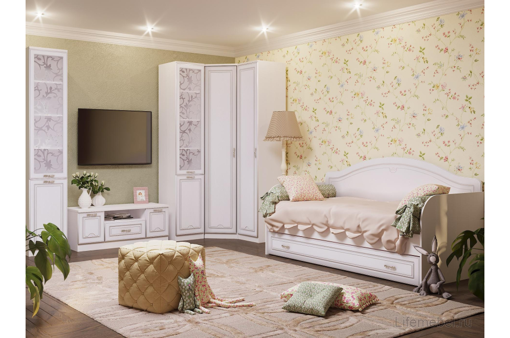 Односпальная кровать Melania 12 80 х 190 см рамух белый