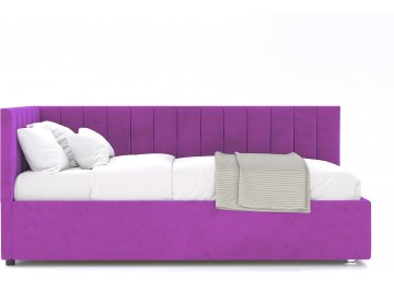 Детская кровать Меллиса 90x200 с ПМ угловая левая фиолетовый Velutto 41