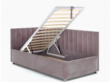Детская кровать Меллиса 90x200 с ПМ угловая левая темно-коричневый Velutto 23