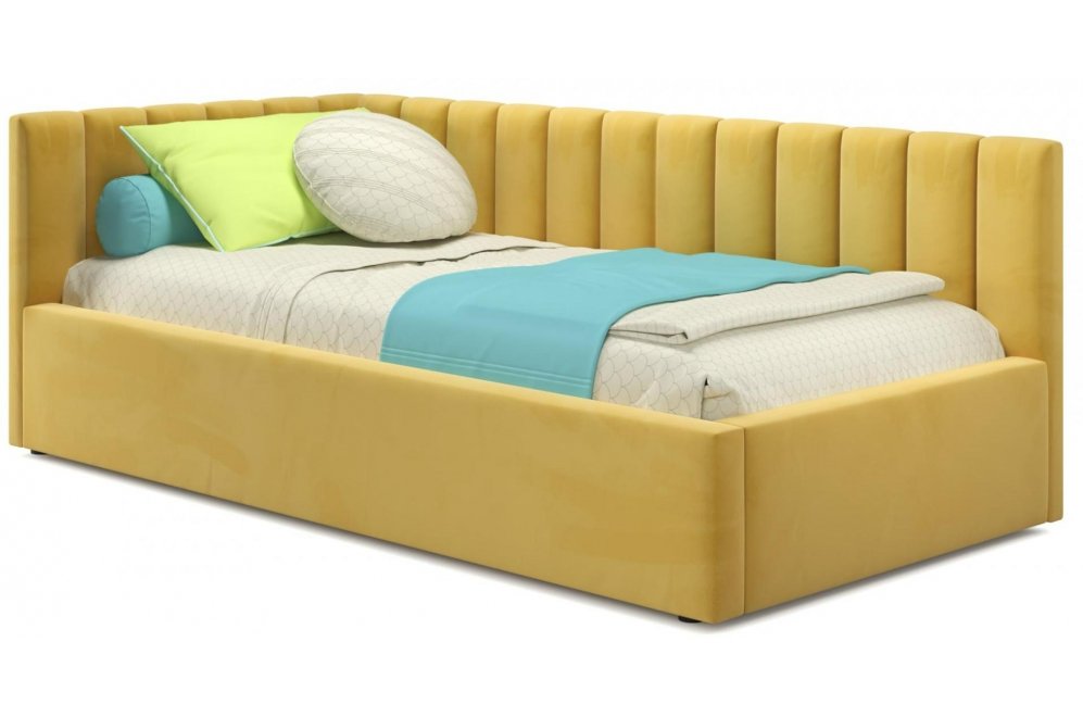 Тахта Milena 90х200 с ПМ желтый велюр