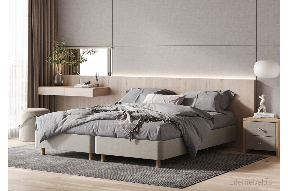 Односпальная кровать Tatami 90x200 с основанием кашемир синий