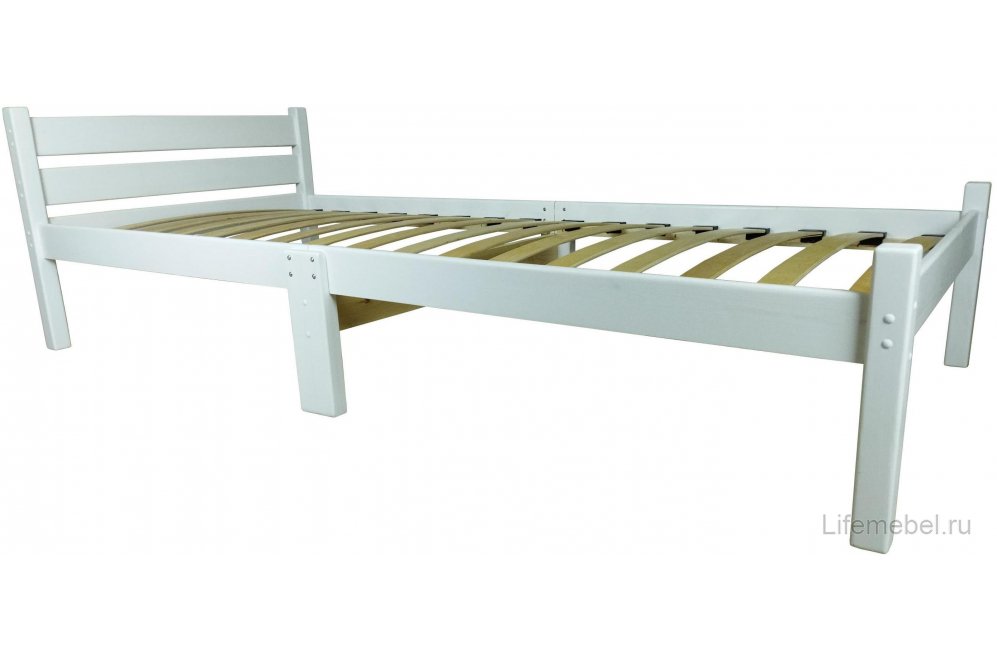 Односпальная кровать с ортопедическим основанием 70х200 см белая