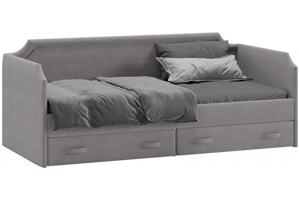 Софа Кантри ТД-308.12.02 Тип 1 90х200 велюр светло-серый