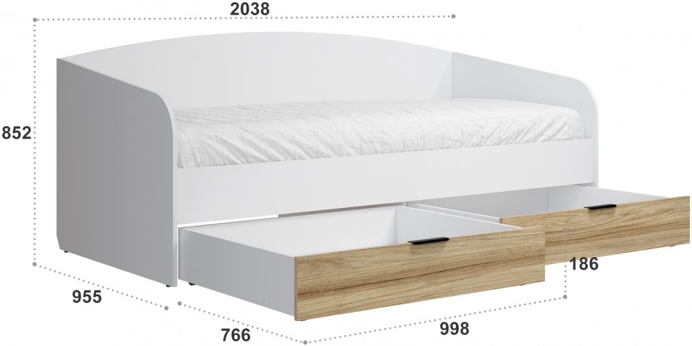 Софа Скайлайт СЛ-31К 90х200 блэквуд ячменный / белая