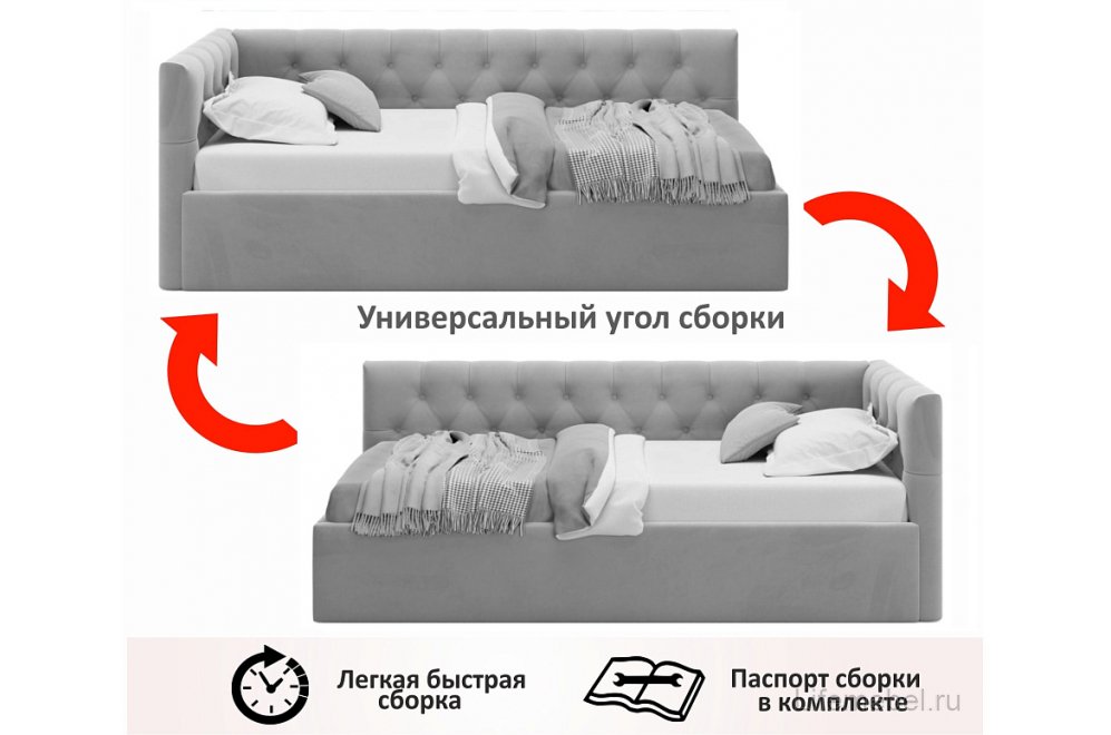 Тахта Afelia 90х200 серая