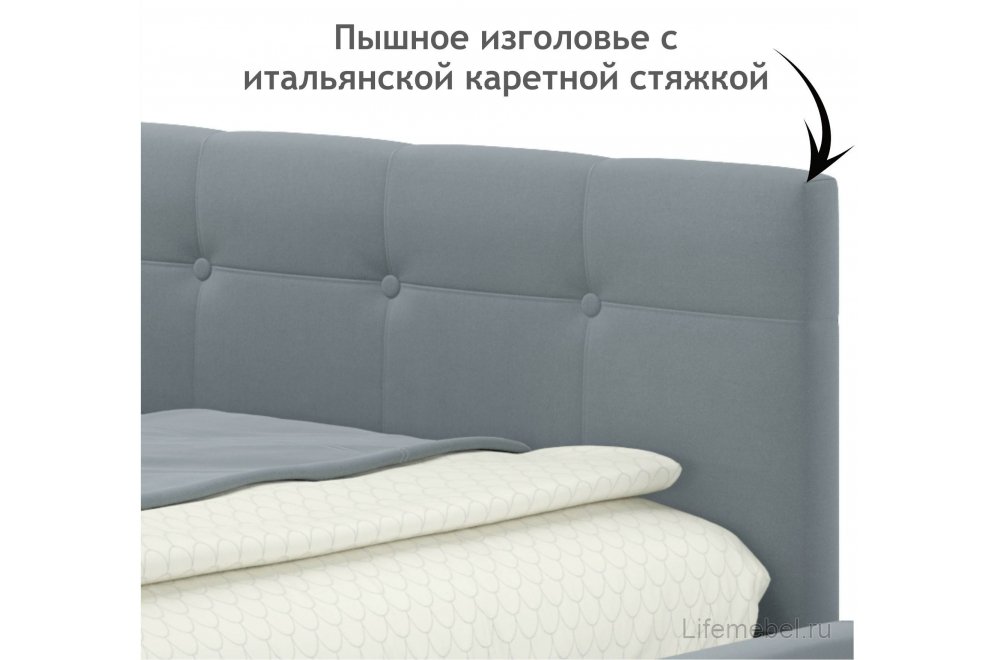 Тахта Bonna 90х200 с защитным бортиком серая