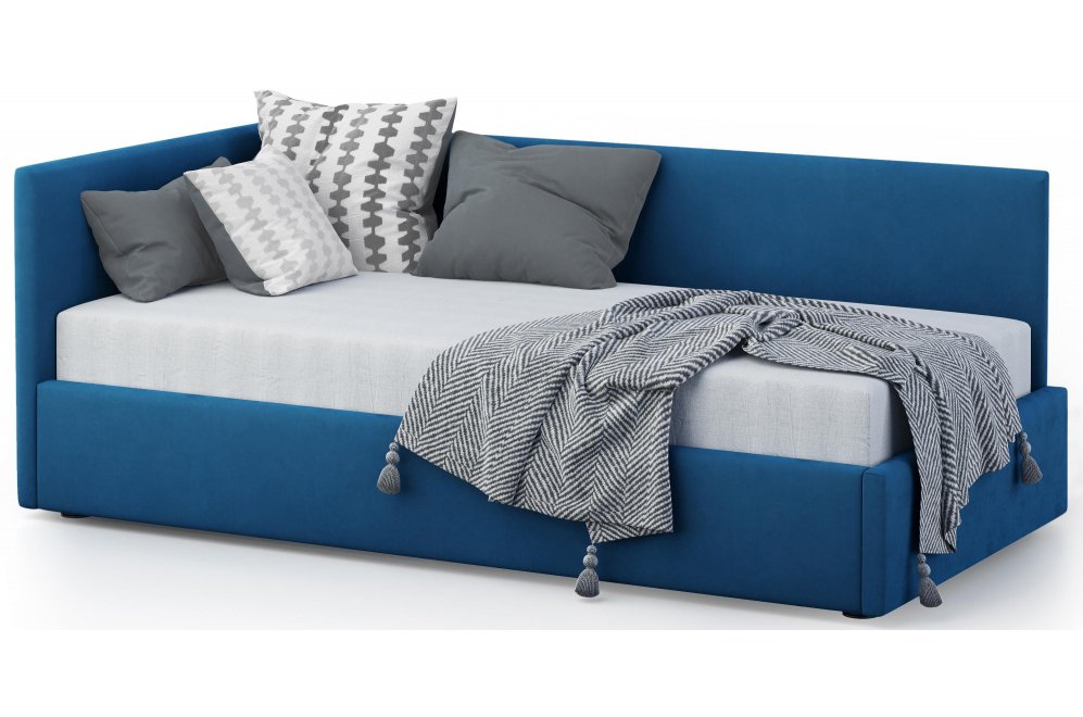 Тахта Каролина-2 80х200 с ПМ велюр bingo denim