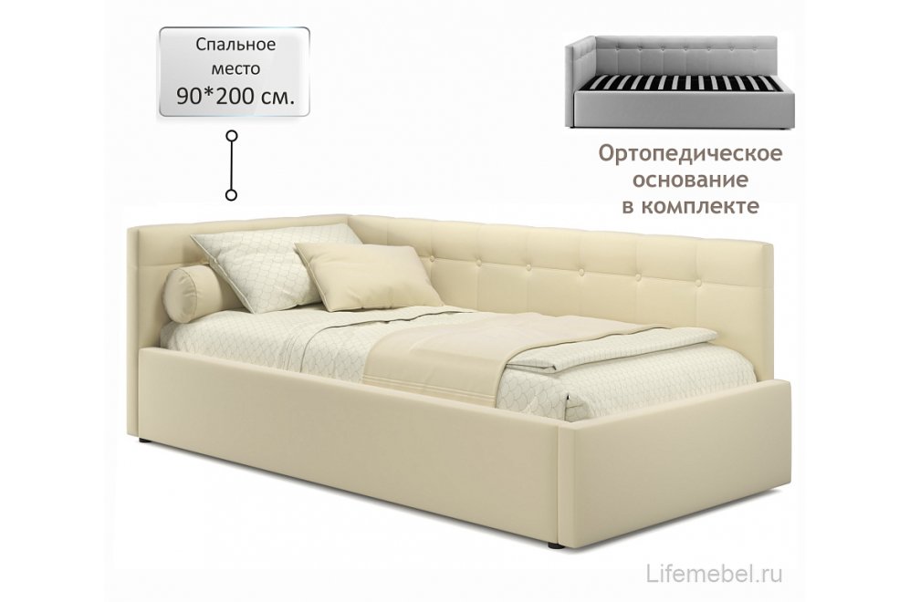 Тахта Bonna 90х200 велюр бежевый
