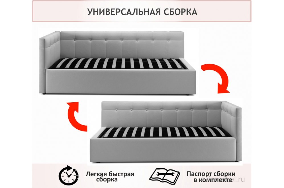 Тахта Bonna 90х200 велюр бежевый