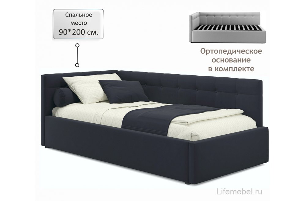 Тахта Bonna 90х200 велют черный