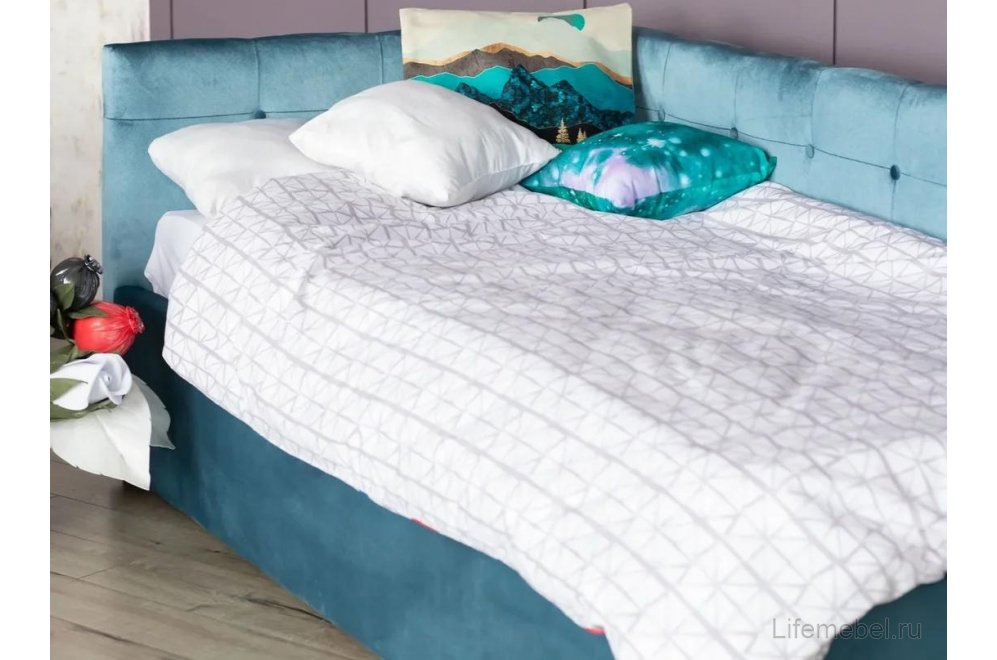 Тахта Bonna 90х200 c ПМ велюр синий