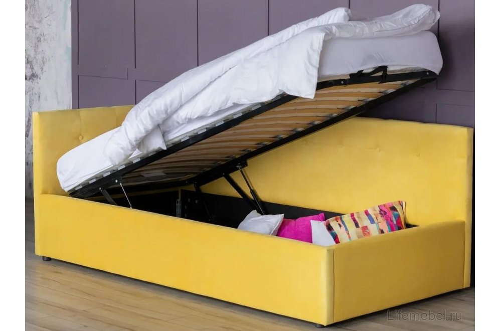 Тахта Bonna 90х200 c ПМ велюр желтый