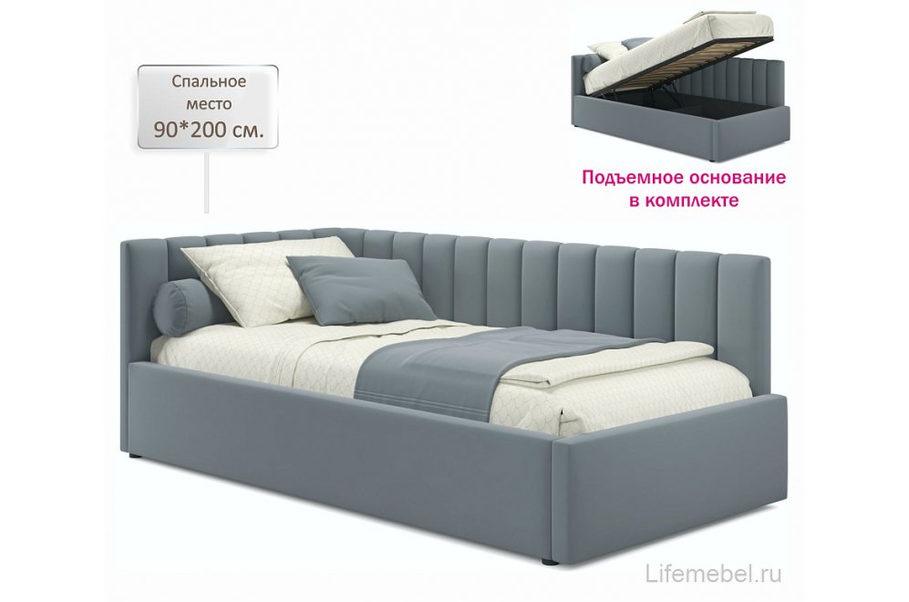 Тахта Milena 90х200 серая