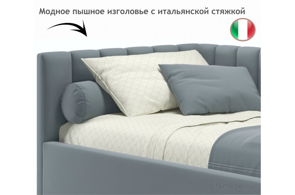 Тахта Milena 90х200 серая