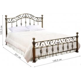 Кровать BD-603 140х200 античная медь