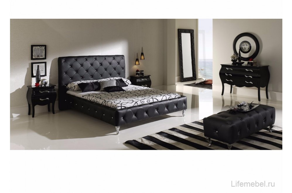 Кровать Nelly 621 белая стразы