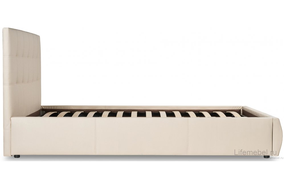 Полутораспальная кровать Афродита-2 140х200 с ПМ экокожа бежевая