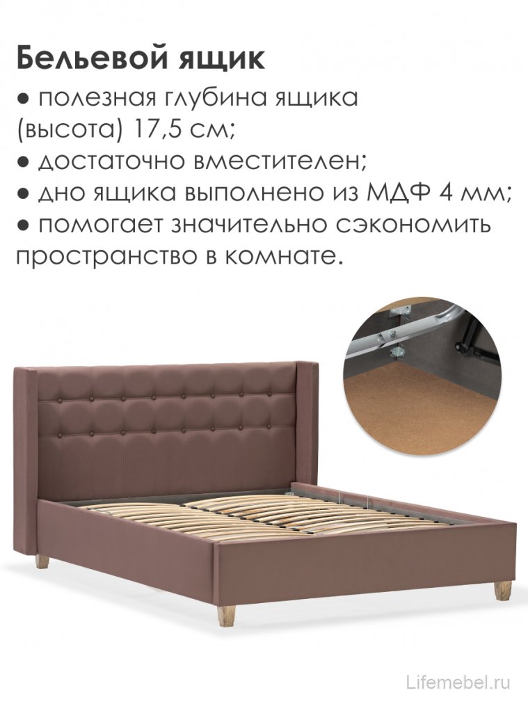 Полутораспальная кровать Афродита-9.2 140х200 с ПМ велюр velutto 36