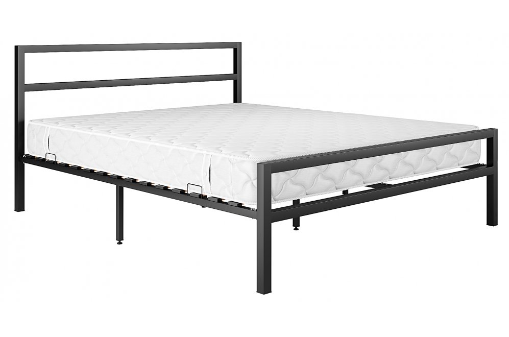 Полутораспальная кровать Анаель 140х190 черный глянец