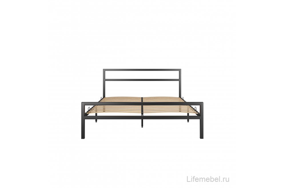 Полутораспальная кровать Анаель 140х190 черный глянец