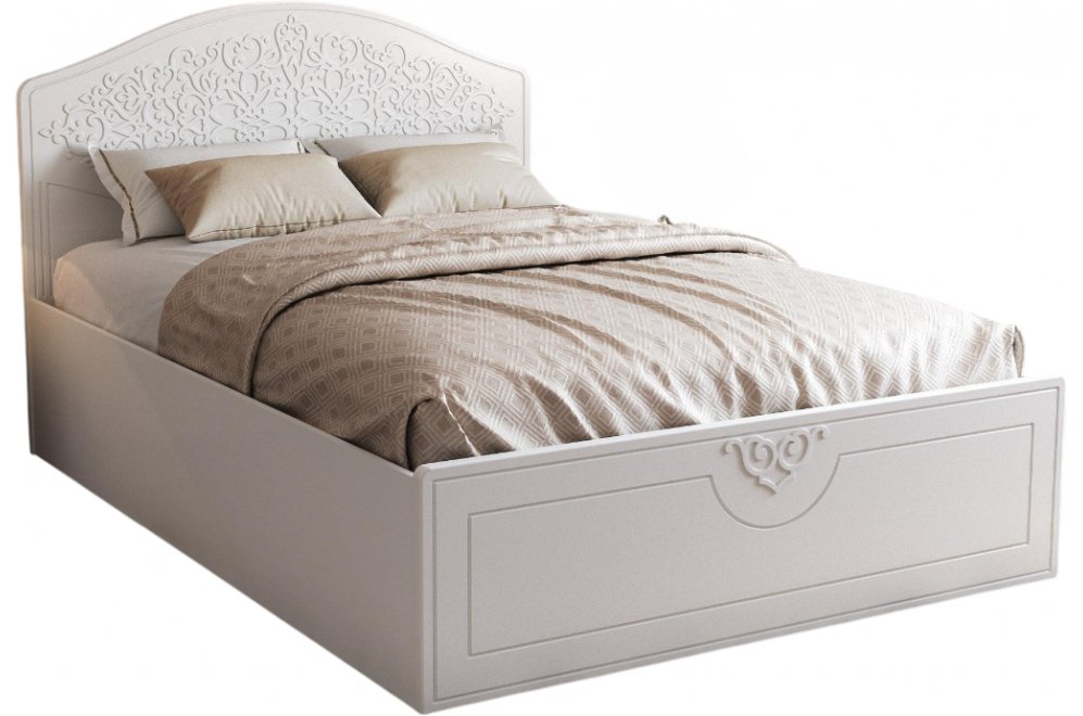 Полутораспальная кровать Ассоль АС-60 140х200 с ПМ белое дерево