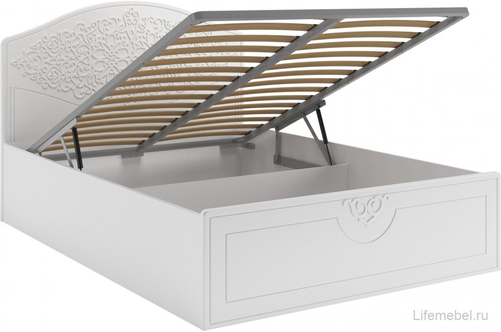 Полутораспальная кровать Ассоль АС-60 140х200 с ПМ белое дерево