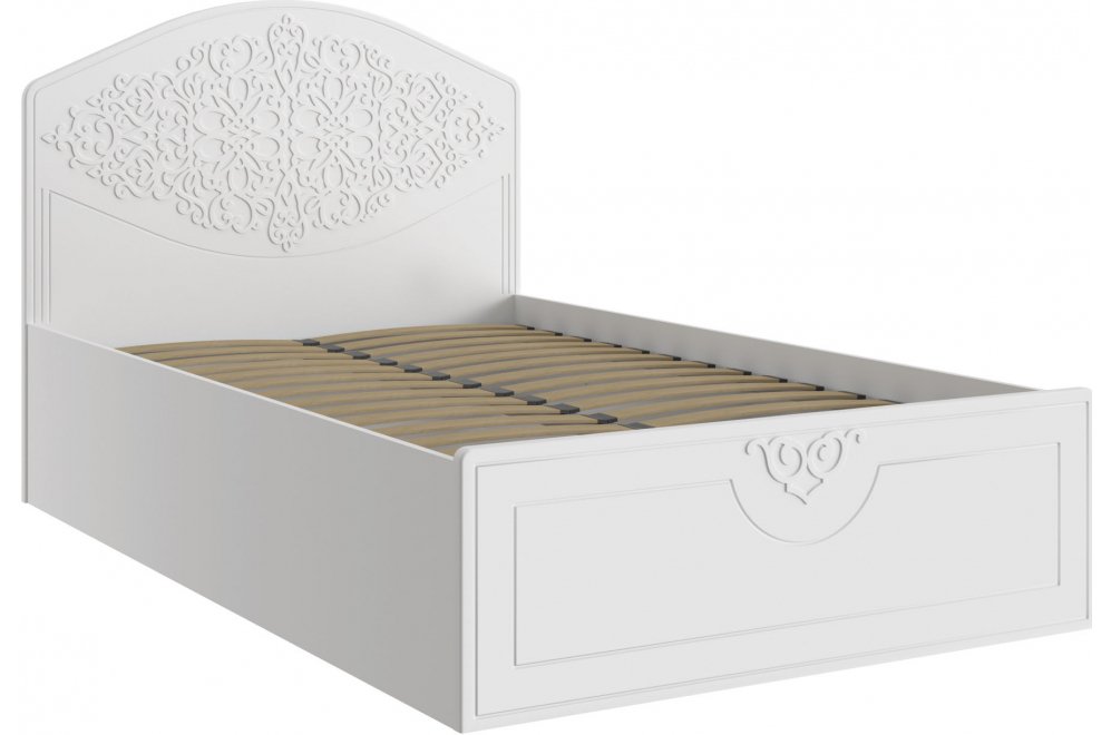 Полутораспальная кровать Ассоль АС-68 120х200 с ПМ белое дерево