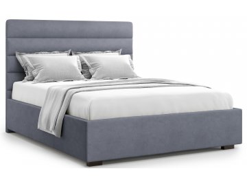Полутораспальная кровать Karezza 140 серый велюр (velutto 32)