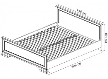 Полутораспальная кровать Кентаки LOZ с основанием
