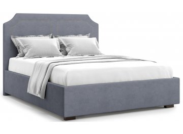 Полутораспальная кровать Lago 140 серый велюр (velutto 32)