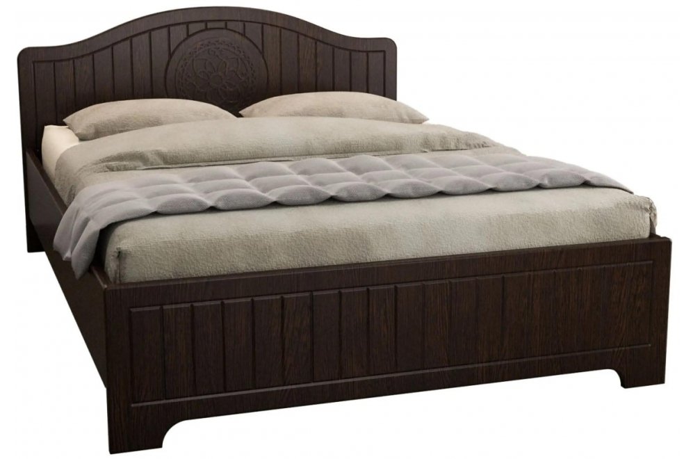 Полутораспальная кровать Монблан МБ-602К 140х200 венге / орех шоколадный